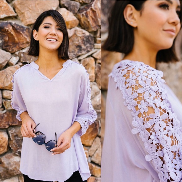 Dash of Pink Tops - Standout Floral Lace Cut Out Blouse